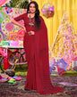 Red Georgette Printed Saree