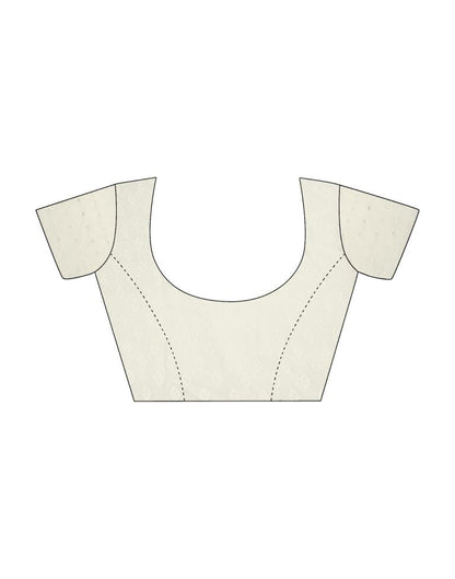 Cream Georgette Printed Saree