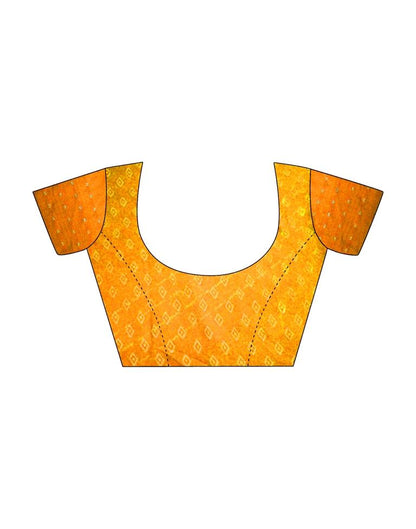 Mustard Yellow Georgette Printed Saree