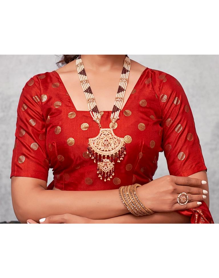 Red Silk Printed Saree