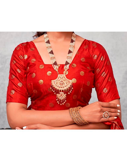 Red Silk Printed Saree