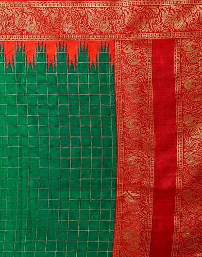 Red Silk Printed Saree