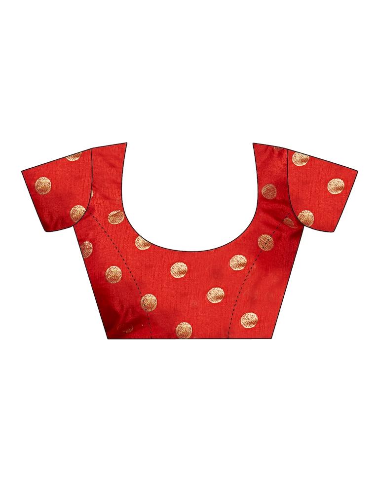 Red Silk Printed Saree