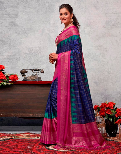 Magenta Silk Printed Saree