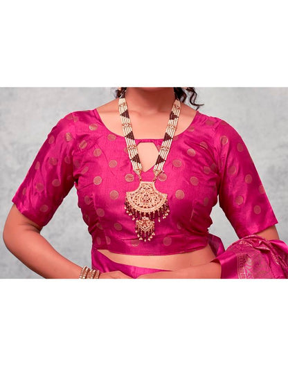 Magenta Silk Printed Saree