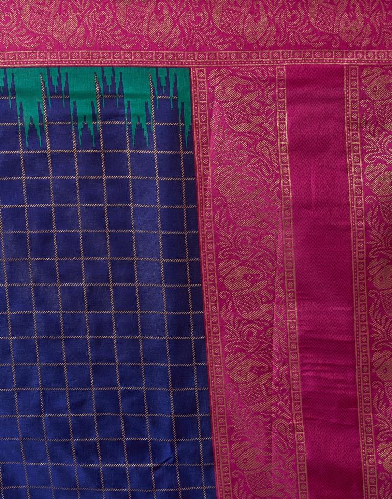 Magenta Silk Printed Saree