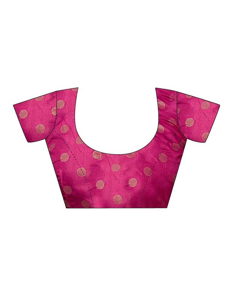 Magenta Silk Printed Saree