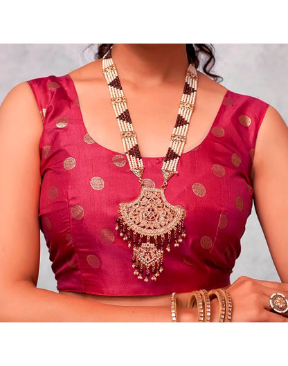 Deep Pink Silk Printed Saree