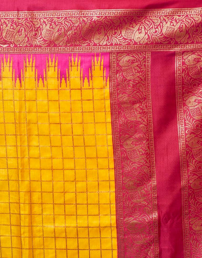 Deep Pink Silk Printed Saree