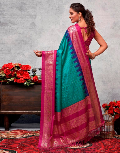 Magenta Silk Printed Saree