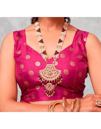 Magenta Silk Printed Saree