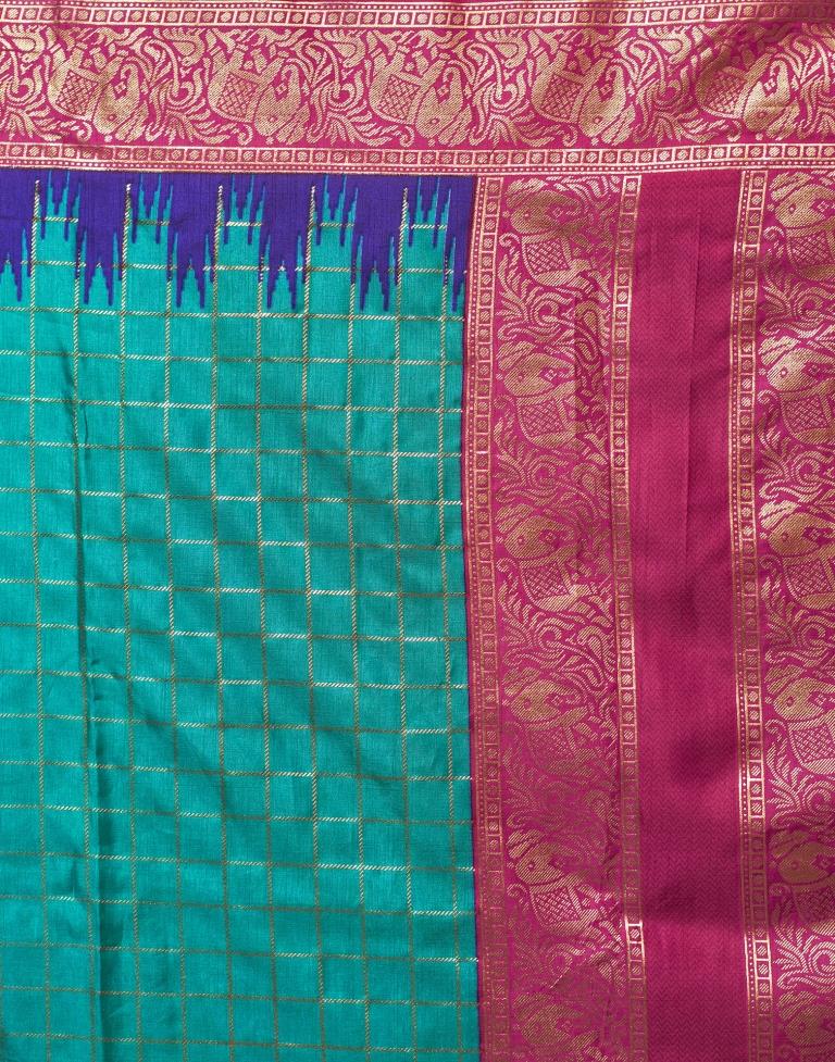 Magenta Silk Printed Saree