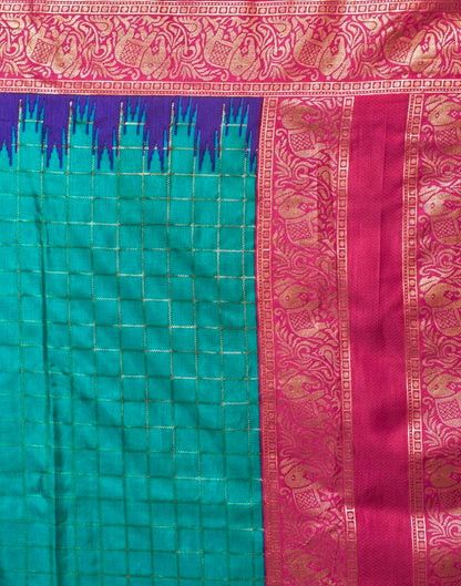 Magenta Silk Printed Saree