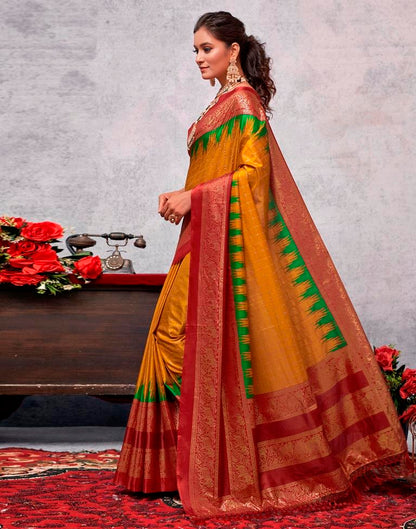 Red Silk Printed Saree