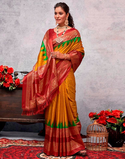 Red Silk Printed Saree