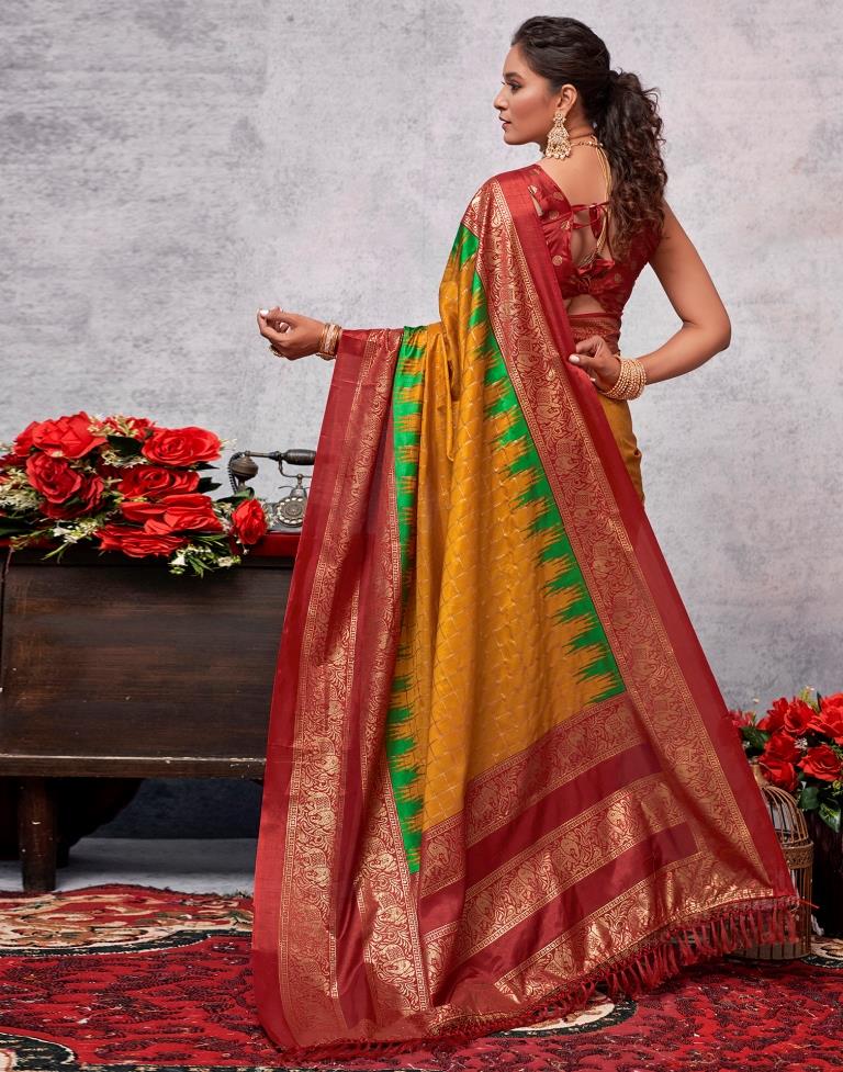 Red Silk Printed Saree