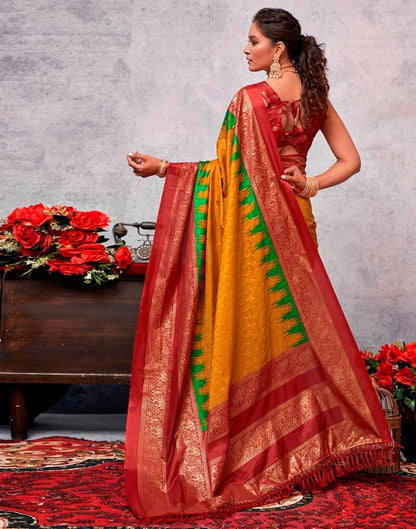Red Silk Printed Saree