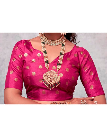 Magenta Silk Printed Saree