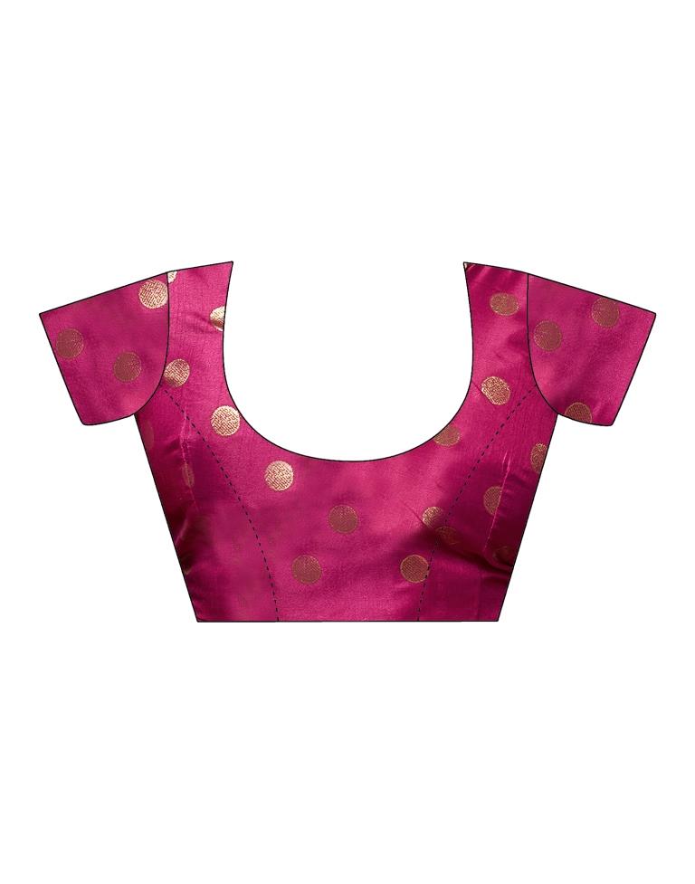 Magenta Silk Printed Saree