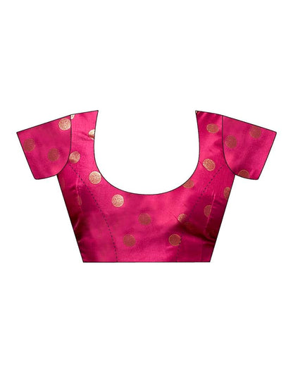 Magenta Silk Printed Saree