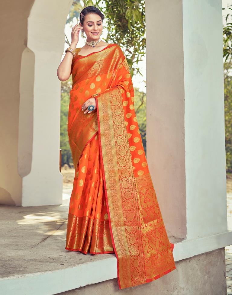 Red Silk Woven Saree