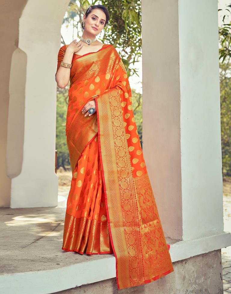 Red Silk Woven Saree