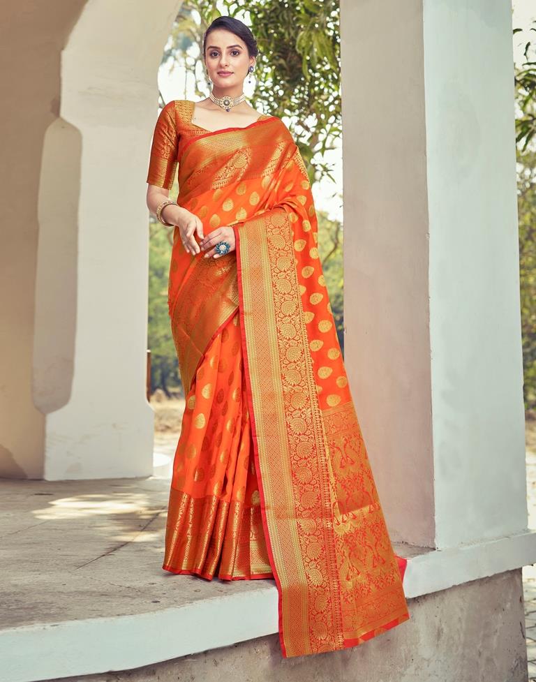 Red Silk Woven Saree