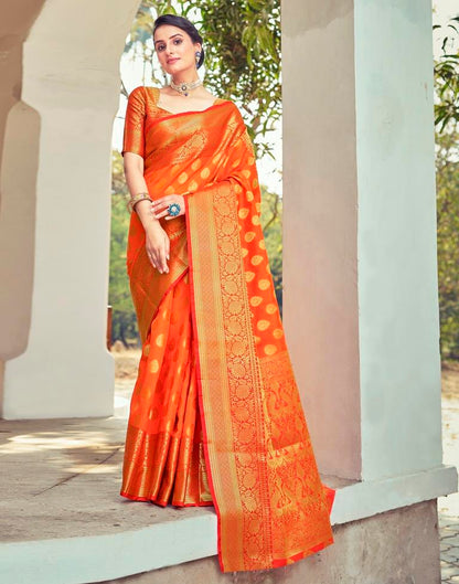 Red Silk Woven Saree
