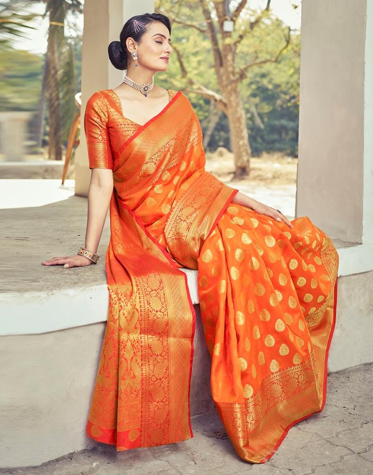 Red Silk Woven Saree