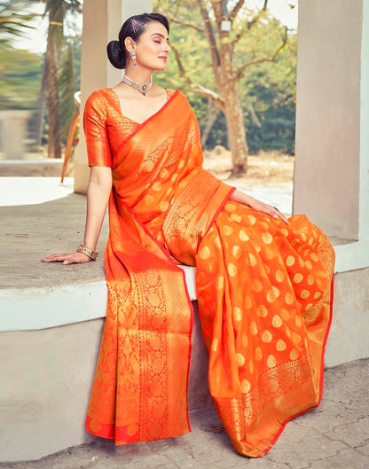 Red Silk Woven Saree