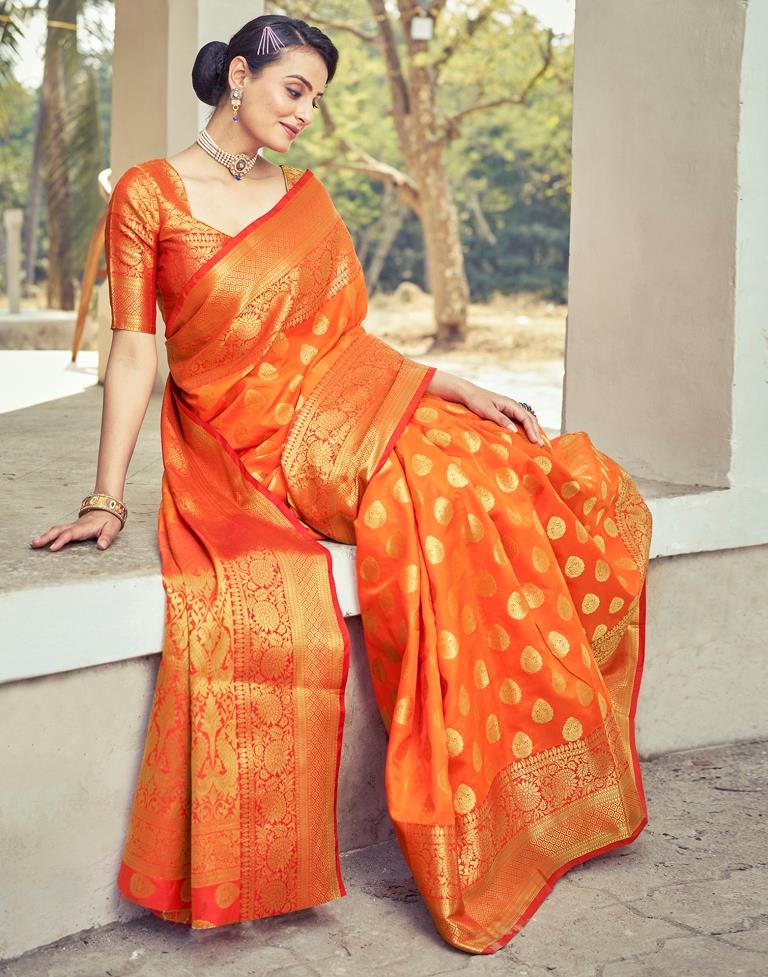 Red Silk Woven Saree