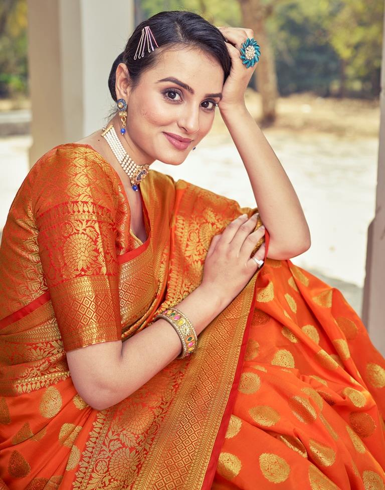 Red Silk Woven Saree