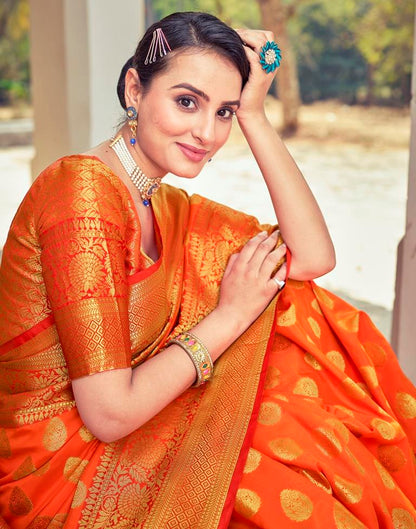 Red Silk Woven Saree