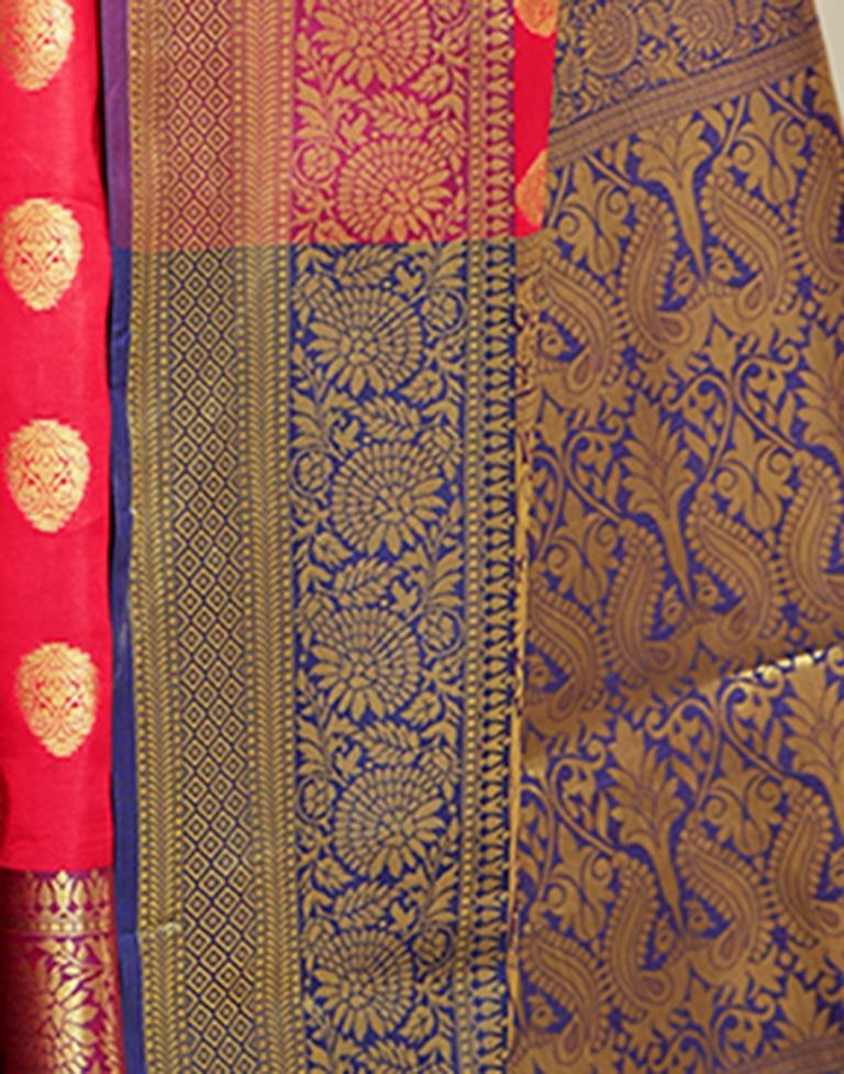 Navy Blue Silk Woven Saree