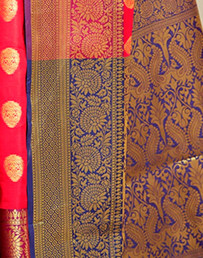 Navy Blue Silk Woven Saree