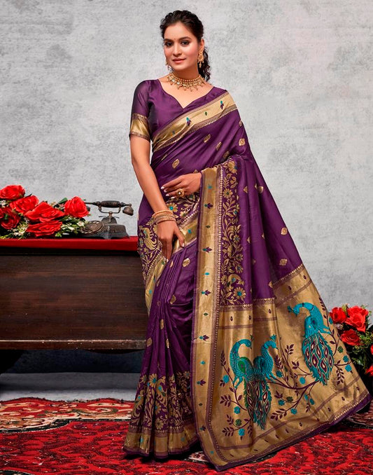 Golden Silk Woven Saree