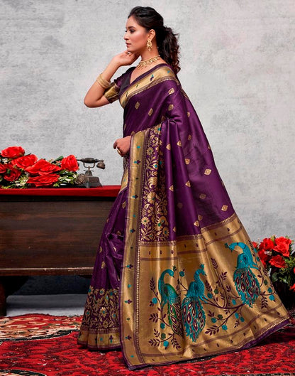 Golden Silk Woven Saree