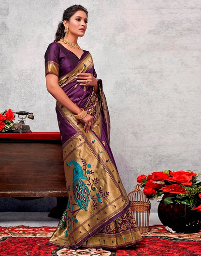 Golden Silk Woven Saree