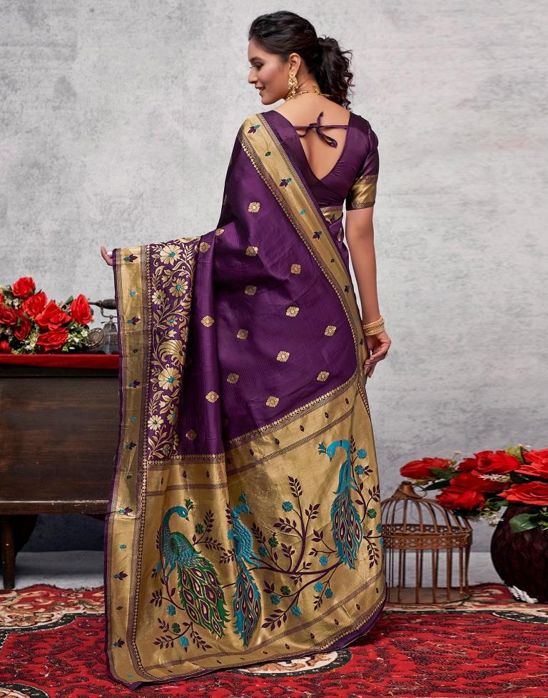 Golden Silk Woven Saree