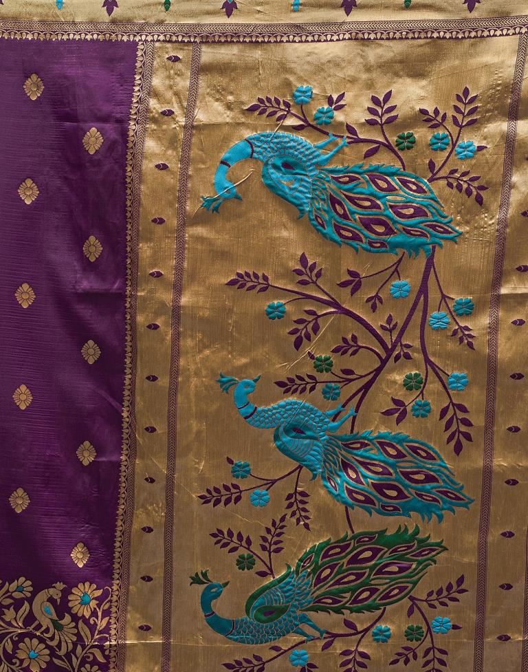 Golden Silk Woven Saree