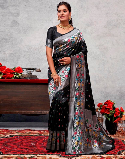 Silver Silk Woven Saree