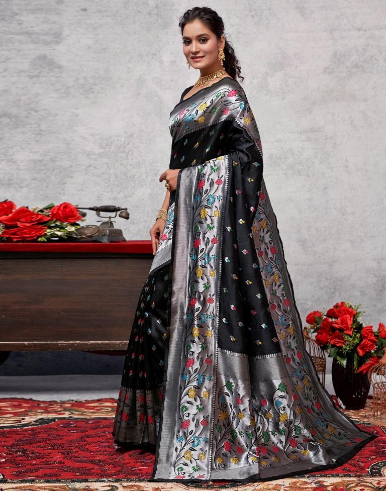 Silver Silk Woven Saree