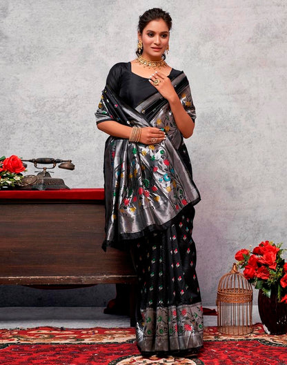 Silver Silk Woven Saree