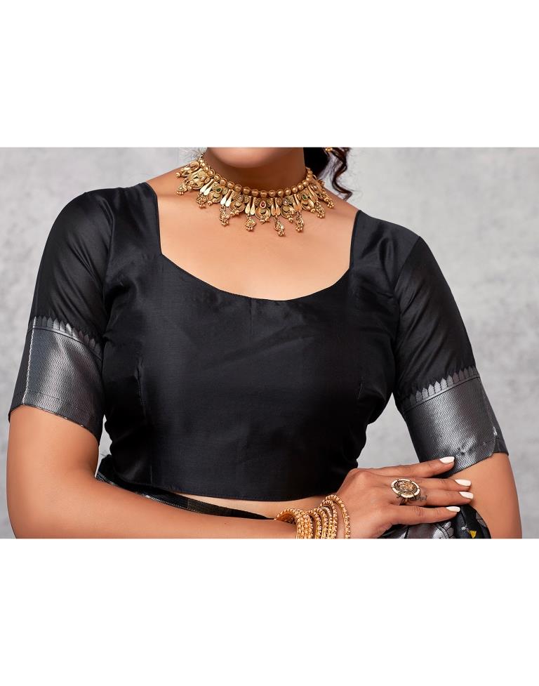 Silver Silk Woven Saree