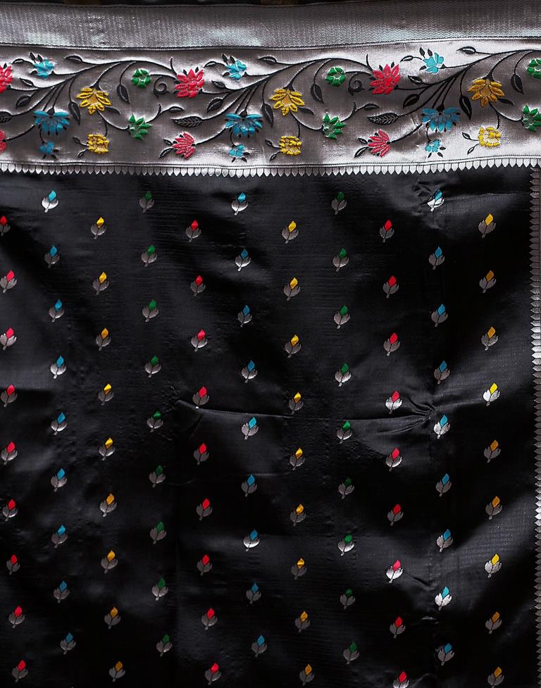 Silver Silk Woven Saree