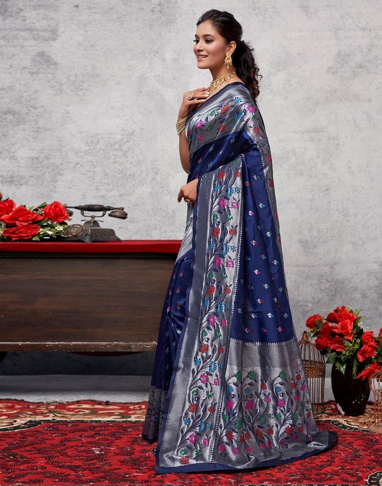 Silver Silk Woven Saree