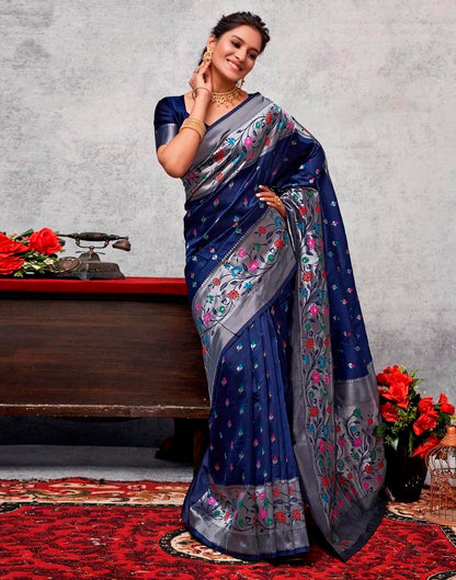 Silver Silk Woven Saree