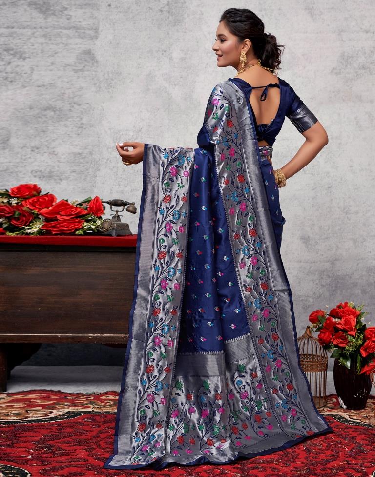 Silver Silk Woven Saree