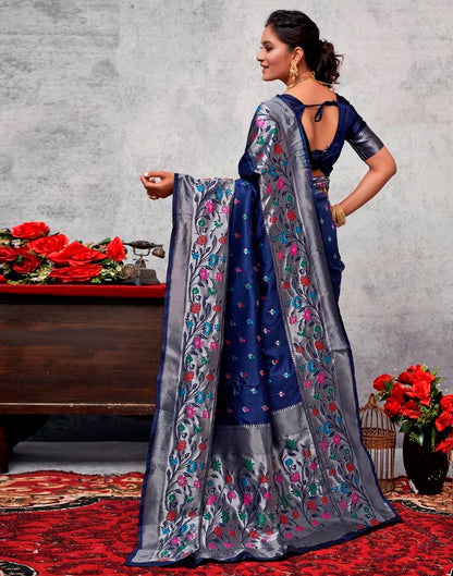 Silver Silk Woven Saree