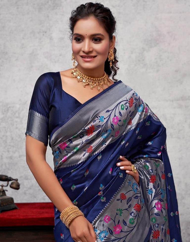 Silver Silk Woven Saree